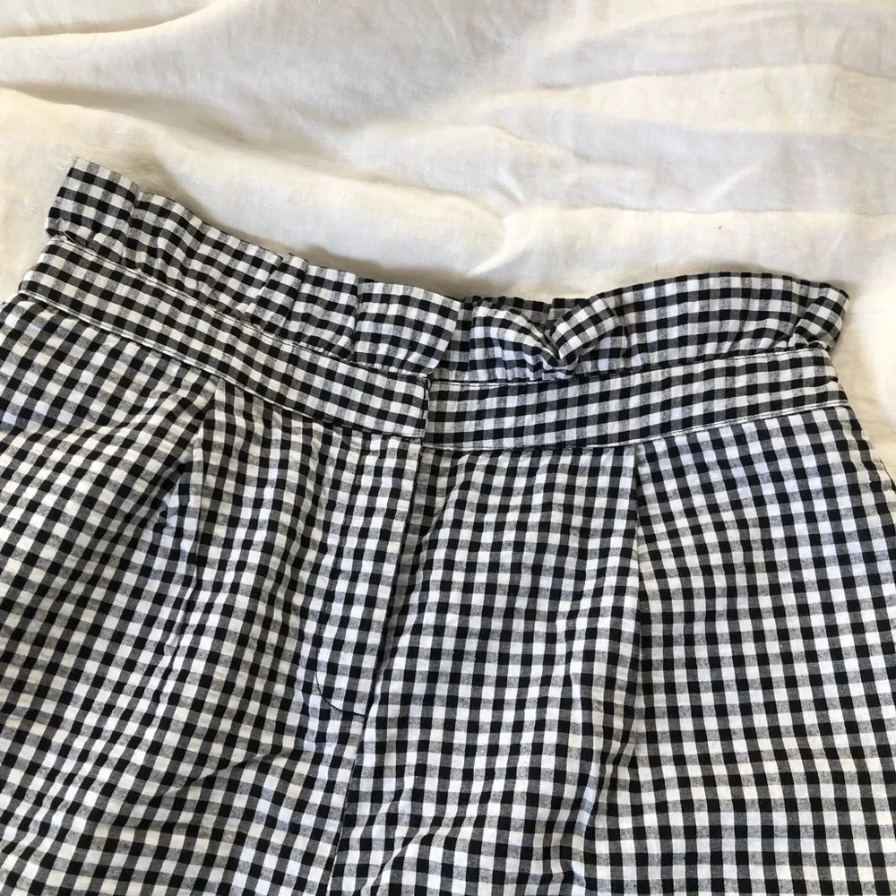 LUSH Black and White Gingham Pants, High-Waist (with ruffle), Size L, NWOT - Picture 4 of 8